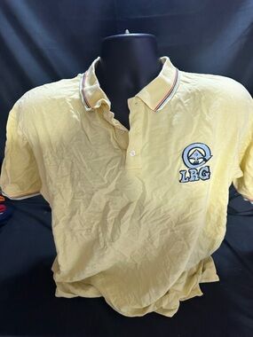 LRG Men's Yellow Polo Shirt-retro Y2K size large-#565